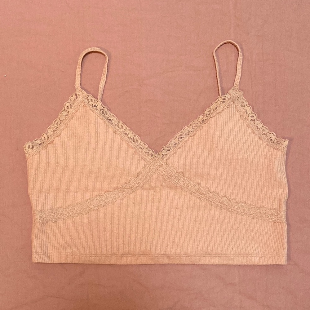 aeropostale lace ribbed orange tank top xl